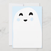 かわいい青い幽霊ハロウィーンのブーブベイビーシャワー 招待状 (裏面)