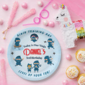 かわいい青い忍者チーム 少年 誕生日パーティー ペーパープレート (パーティー)