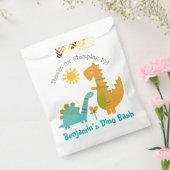 かわいい青い恐竜のかわいい少年誕生日ありがとう フェイバーバッグ (封をした状態)