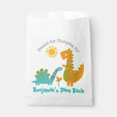 かわいい青い恐竜のかわいい少年誕生日ありがとう フェイバーバッグ (正面)