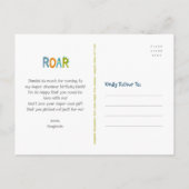 かわいい青い恐竜のかわいい少年誕生日ありがとう ポストカード (裏面)