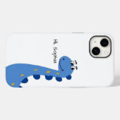 かわいい青い恐竜 - カスタムネームソフィア Case-Mate iPhoneケース (裏面 (横))