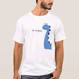 かわいい青い恐竜 - カスタムネームソフィア Tシャツ