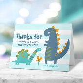 かわいい青い恐竜 カワイイ ファンシー 男の子 誕生日 サンキューカード