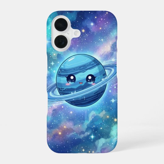 かわいい青い惑星の銀河フォンケース iPhone 16ケース (裏面)