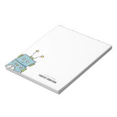 かわいい青い手描きロボット ノートパッド (回転)