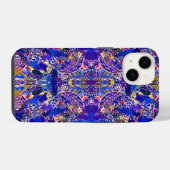 かわいい青い抽象的な要素 iPhoneケース (裏面横)