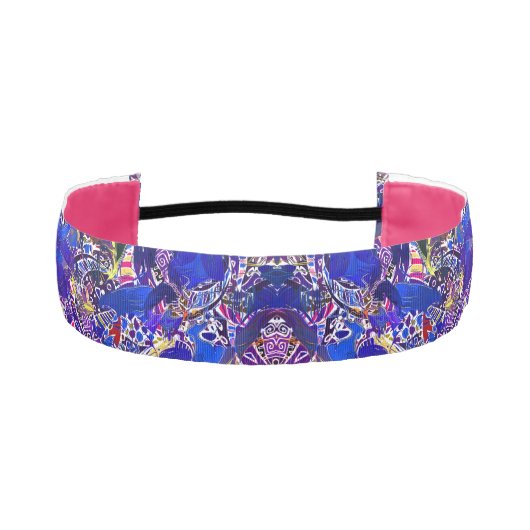 かわいい青い抽象芸術要素装飾用クッション アスレチックヘッドバンド (正面)