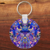 かわいい青い抽象芸術要素装飾用クッション キーホルダー (正面)