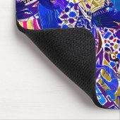 かわいい青い抽象芸術要素装飾用クッション マウスパッド (コーナー)