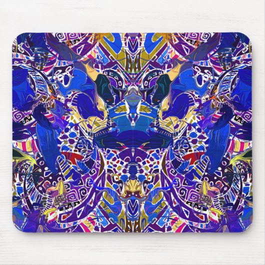 かわいい青い抽象芸術要素装飾用クッション マウスパッド (正面)