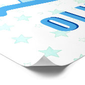 かわいい青い揺れる馬の星の子供の名前 ポスター (角)