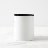 かわいい青い文字のコーヒーカップ デザイン マグカップ (中央)