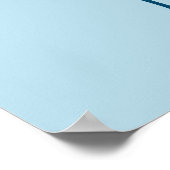 かわいい青い星と雲ベビーシャワーへようこそ ポスター (角)