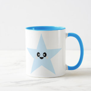 かわいい青い星のマグカップ マグカップ