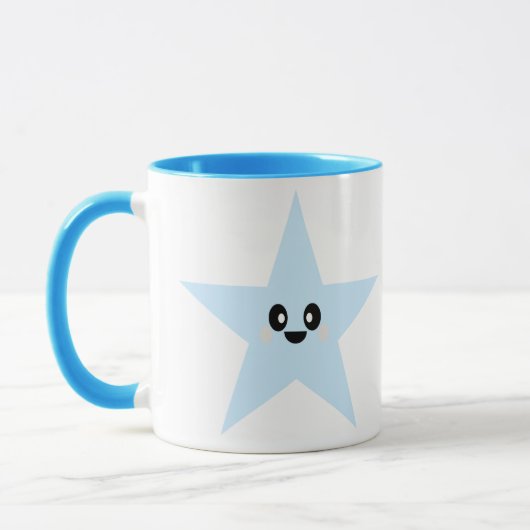 かわいい青い星のマグカップ マグカップ (左)
