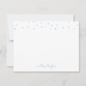 かわいい青い星の子供用名前入りの文房具 ノートカード (正面)