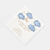 かわいい青い月の星きらめく赤ちゃんシャワー スタンダードランチョンナプキン (角)