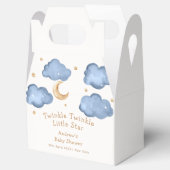 かわいい青い月の星きらめく赤ちゃんシャワー フェイバーボックス (オープン)