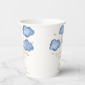 かわいい青い月の星きらめく赤ちゃんシャワー 紙コップ (左)