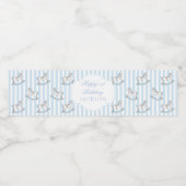 かわいい青い木製のロッキングホースの誕生日の男の子 ペットボトルラベル (シングルラベル)