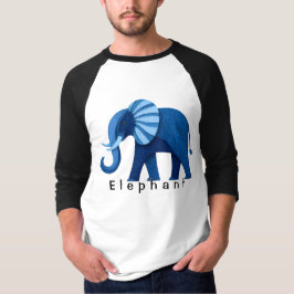 かわいい青い模様の象グラフィックTシャツ Tシャツ