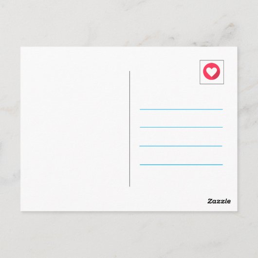 かわいい青い水玉模様の猫の手が上がったハッピーバースデー ポストカード (裏面)