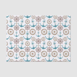 かわいい青い水色のセーラ航海のーパターン 薄葉紙