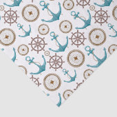 かわいい青い水色のセーラ航海のーパターン 薄葉紙 (詳細)