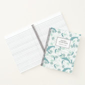 かわいい青い海の動物イルカの魚の木馬 ノートブック (内部)