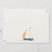 かわいい青い海の帆船の子供の写真の誕生日 サンキューカード (裏面)