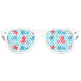 かわいい青い海の生き物クラゲ レトロサングラス