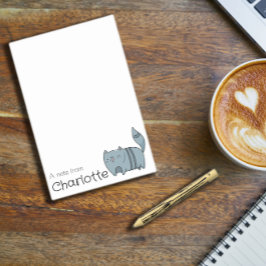 かわいい青い漫画の猫の名前 ポストイット