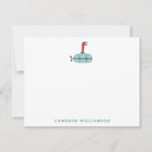 かわいい青い潜水艦の船パーソナライズされた具 サンキューカード (正面)