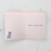 かわいい青い灰色のブルドッフランスのグの子犬 カード (内部)