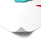 かわいい青い犬の赤ちゃんの男の子のシャワー保育園子供部屋 ポスター (角)