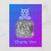 かわいい青い猫の写真ありがとう ポストカード (正面)