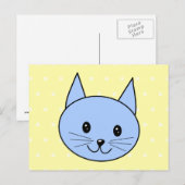 かわいい青い猫の漫画 ポストカード (正面/裏面)