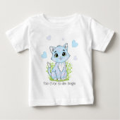 かわいい青い猫 ベビーTシャツ (正面)