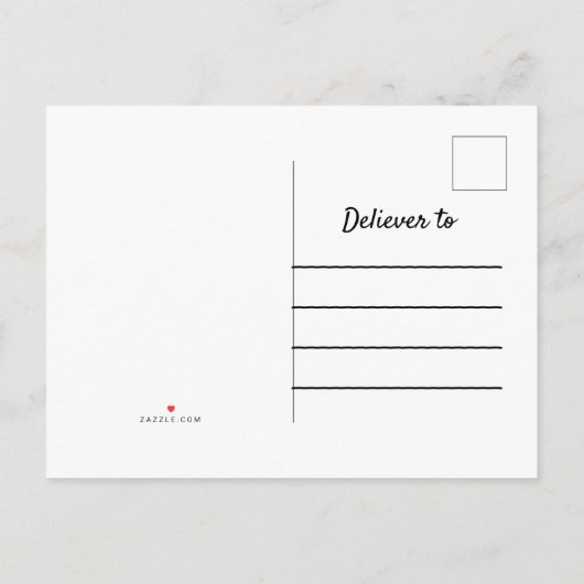 かわいい青い男の子のベビー発表はがき 案内ポストカード (裏面)