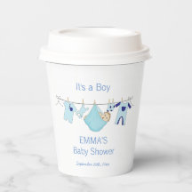 かわいい青い男の子の赤ちゃんイラストレーションシャワー