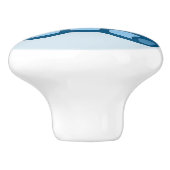 かわいい青い男の子の赤ちゃんテディベア セラミックノブ (側面)