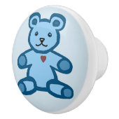 かわいい青い男の子の赤ちゃんテディベア セラミックノブ (右)