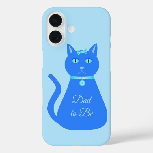 かわいい青い男の子猫のカスタムDad to Be Case-Mate iPhoneケース (裏面)