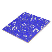 かわいい青い白いクラシックの花のパターン タイル (側面)