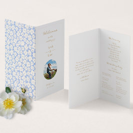 かわいい青い白いフローラ結婚デイジーの写真