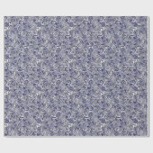 かわいい青い白いペイズリーパターンデザイン ラッピングペーパー (フラット)