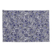 かわいい青い白いペイズリーパターンデザイン 枕カバー (裏面-右)