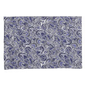 かわいい青い白いペイズリーパターンデザイン 枕カバー (正面右)