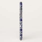 かわいい青い白いペイズリーパターンデザイン Case-Mate iPhoneケース (裏面/左)